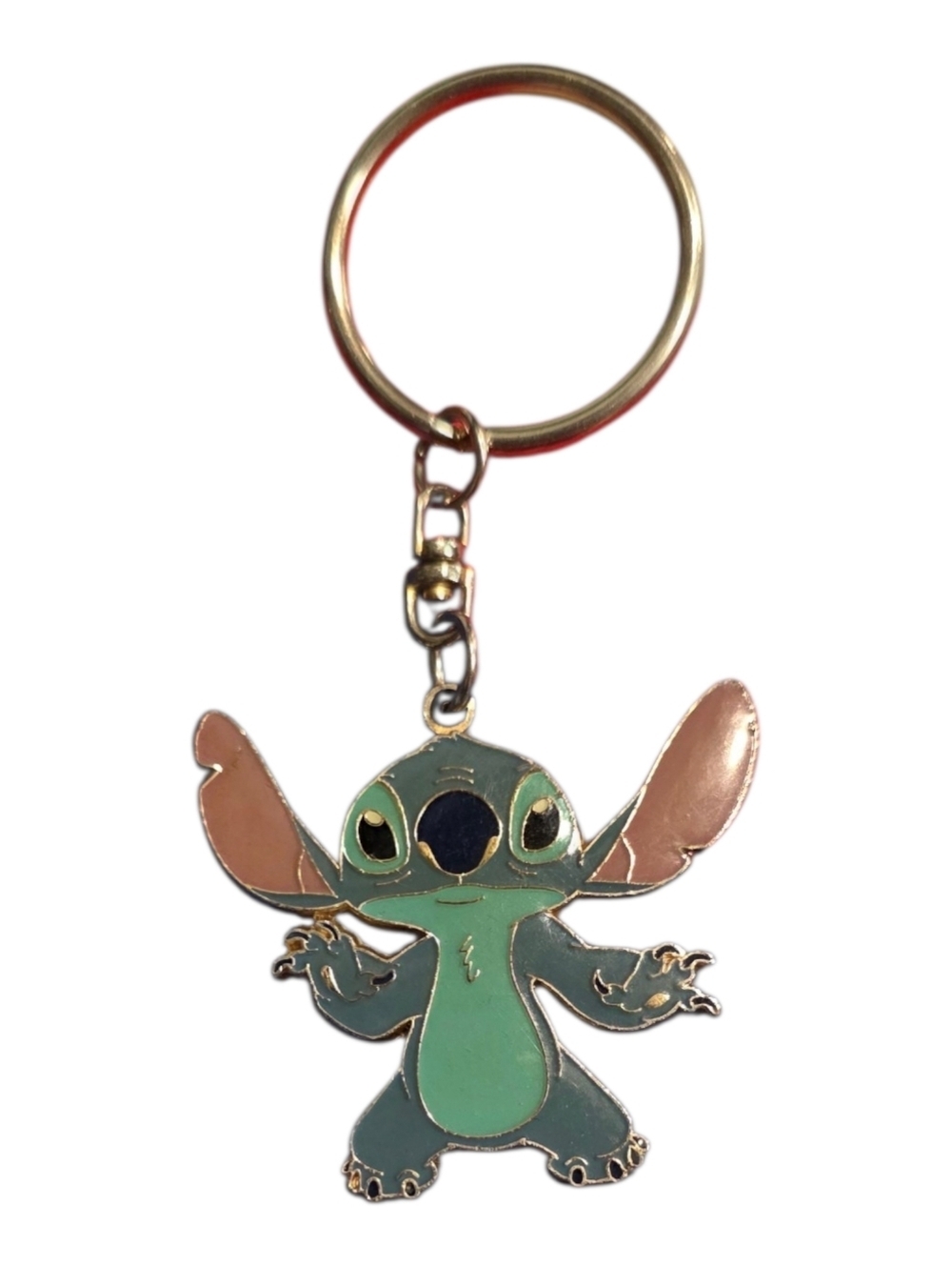 Disney Stitch Enamel Keychain - Green & Rose Gold
